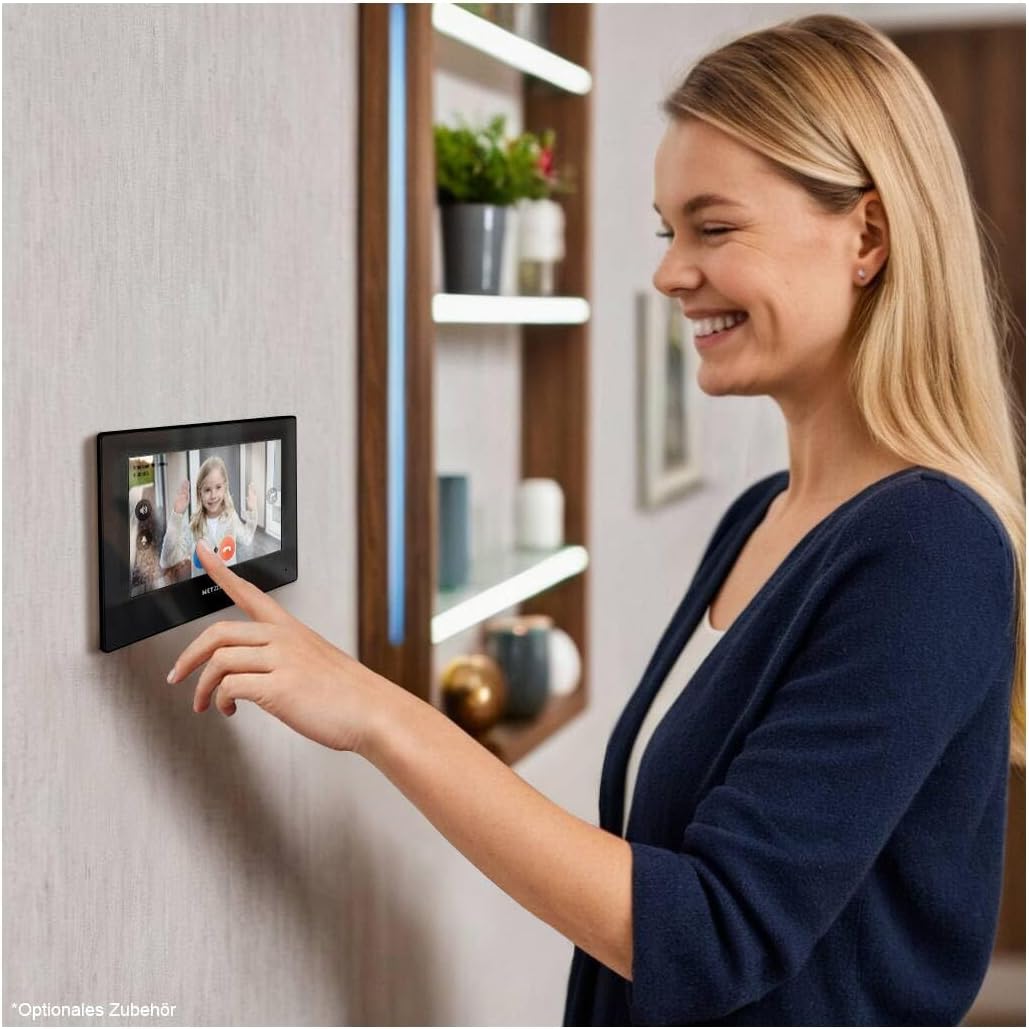 Metzler VDM10 2.0 Innenstation Home, 7 Zoll Touchscreen, 2-Draht IP, Schwarz | 200 mm × 140 mm × 25.