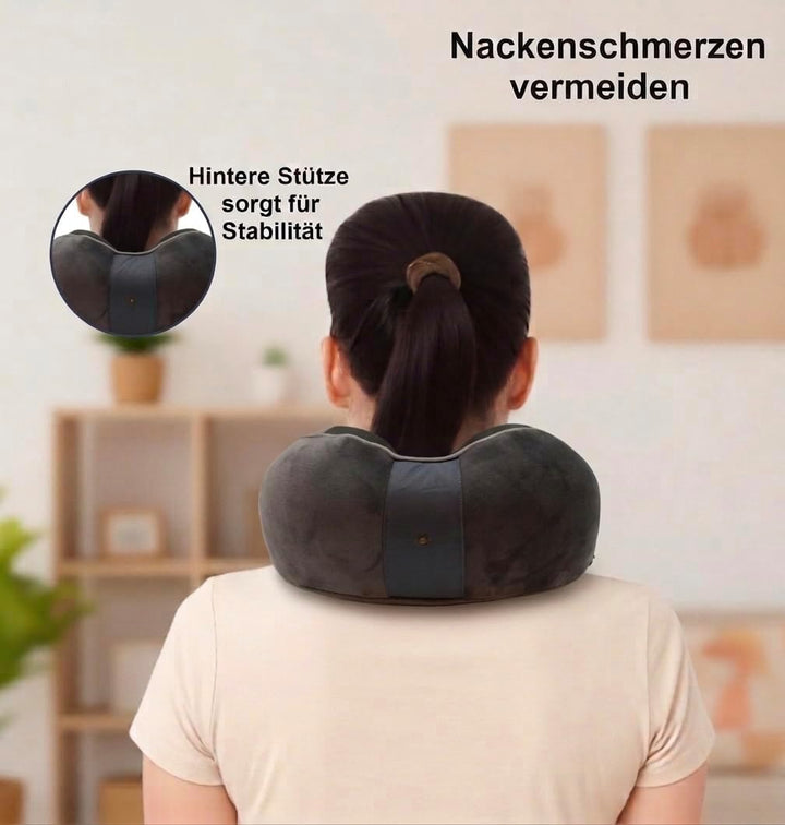 RAWS Reisekissen - Verstellbares Memory Foam Nackenkissen mit flexiblen Druckknöpfen für 360° Stütze