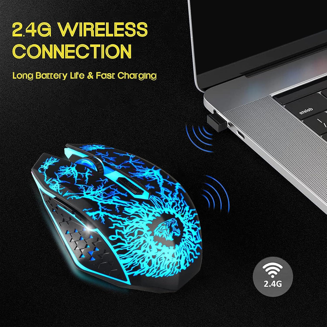 VEGCOO Gaming Maus Kabellose Mouse Gaming Silent Optical Sensor mit 1600/1200/800 DPI PC Maus Gaming