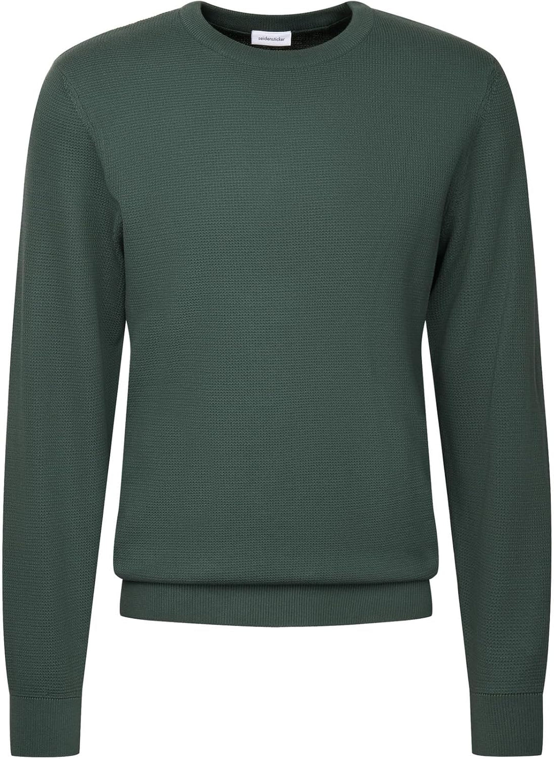 Seidensticker Herren Pullover - Regular Fit - Rundhalsausschnitt - Langarm - 100% Baumwolle M Grün,