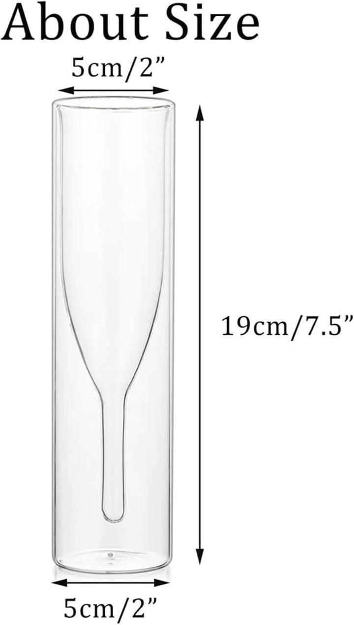 Sziqiqi Massive Doppelwandige Champagnerglas Kristallgläser, Classics Tulip Goblet Stemless Clear Gl