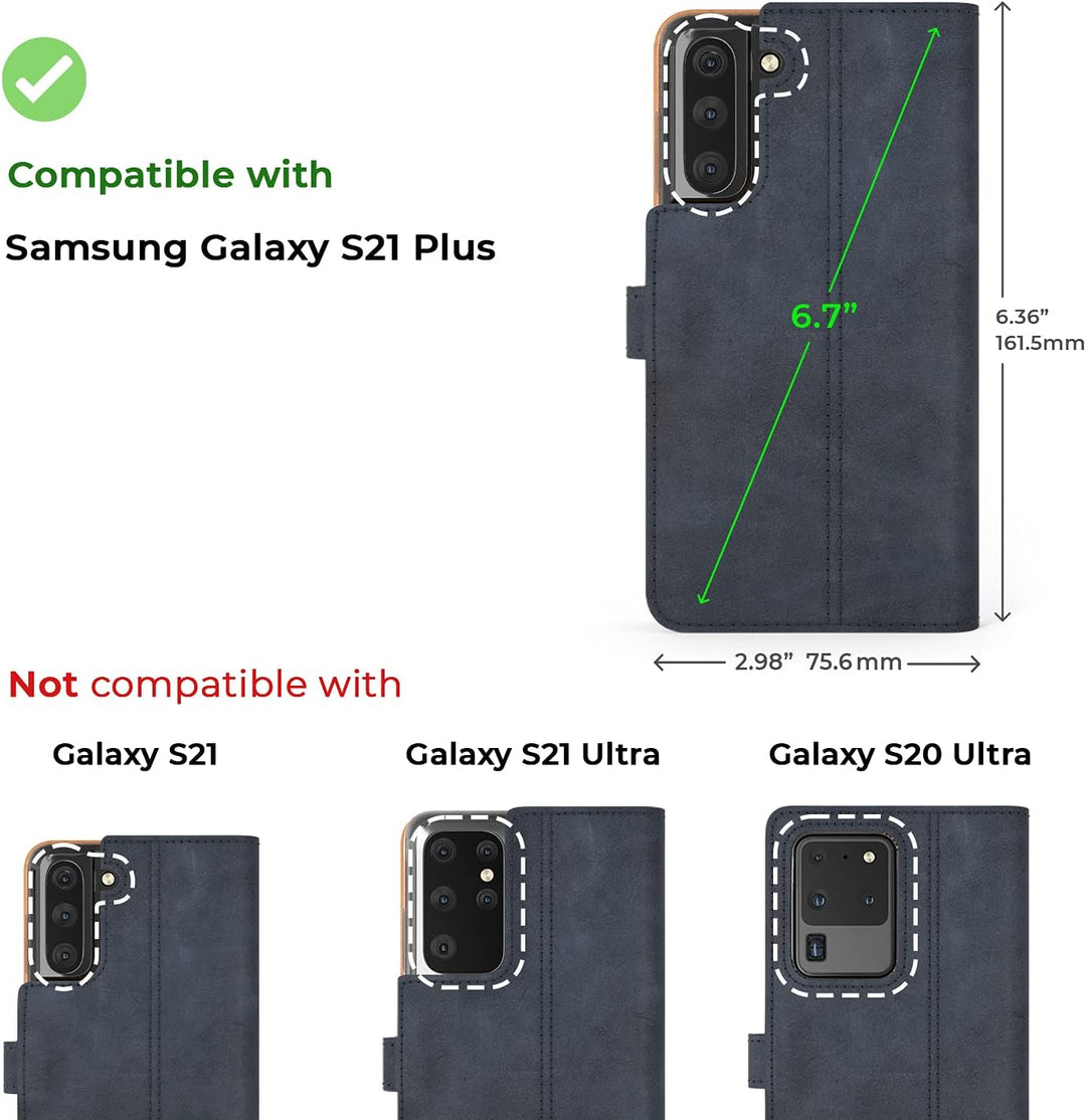 Snakehive Galaxy S21 Plus 5G Hülle Leder | Stylische Handyhülle mit Kartenhalter & Standfuss | Handy