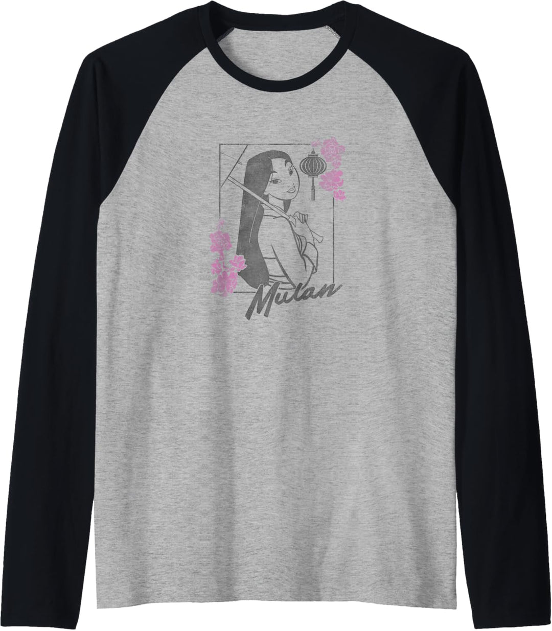 Disney Mulan Floral Outline Portrait Raglan