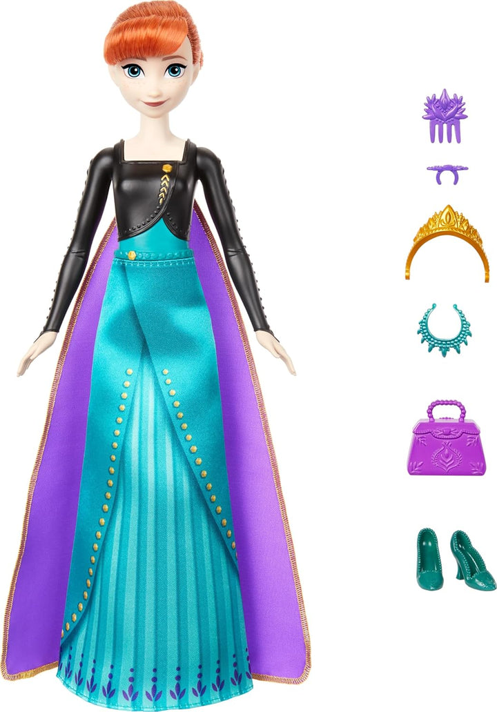 Mattel Disney Die Eiskönigin Elsa Modepuppen-Set, Spin & Reveal mit 11 Überraschungen, darunter 5 Ac