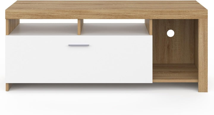 IDMarket - TV-Schrank 110 cm Malo Holz und Schrank weiss
