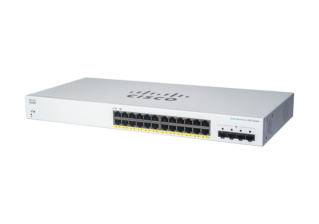 Cisco Business CBS220-24T-4G Smart Switch | 24 GE-Ports | 4x1G SFP | 3 Jahre eingeschränkte Hardware
