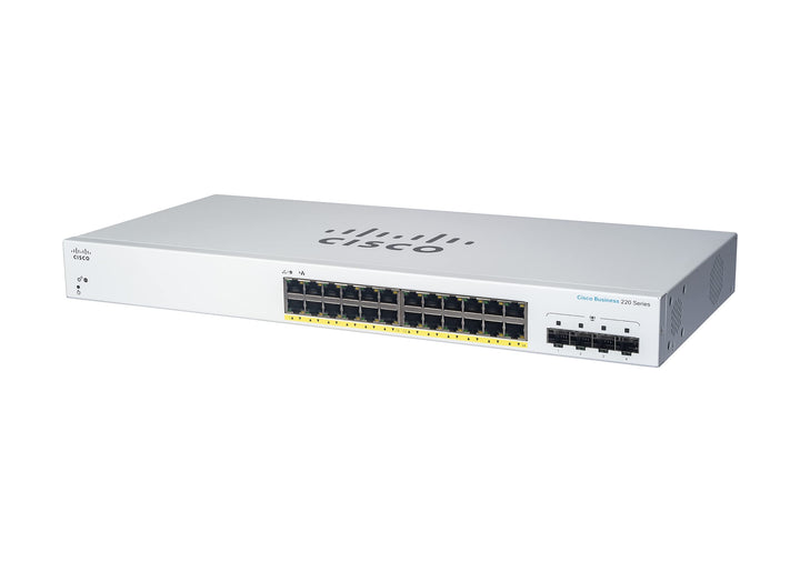 Cisco Business CBS220-24T-4G Smart Switch | 24 GE-Ports | 4x1G SFP | 3 Jahre eingeschränkte Hardware