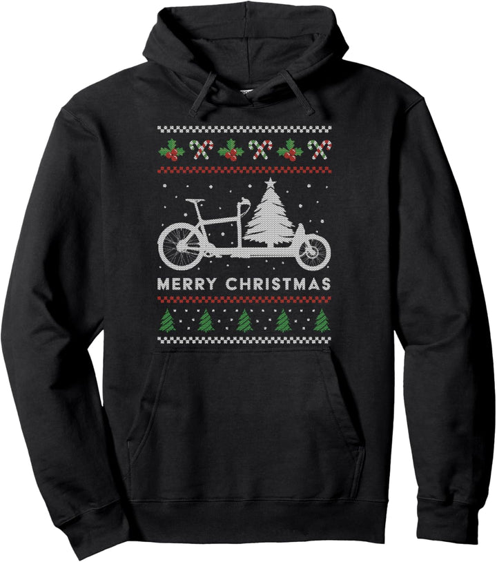 Ugly Christmas Sweater Lastenrad Fahrrad Kurierfahrer Pullover Hoodie