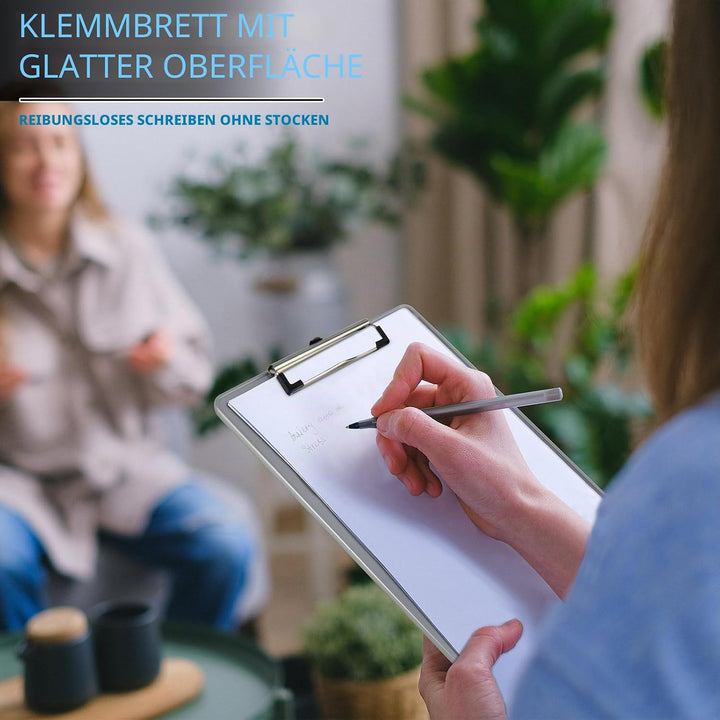 Klemmbretter – 4 Stück Metall-Klemmbrett mit Skala, hängbares Aluminium-Klemmbrett, rutschfeste Klem