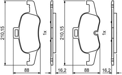 Bosch Bremsklötze Bremsbeläge Bremsbelagsatz 0 986 494 820