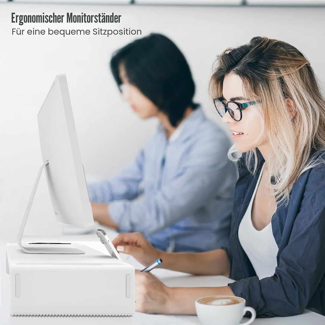 OImaster Monitorständer Riser, klappbar, höhenverstellbarer Computerständer mit Schublade & Stiftefa