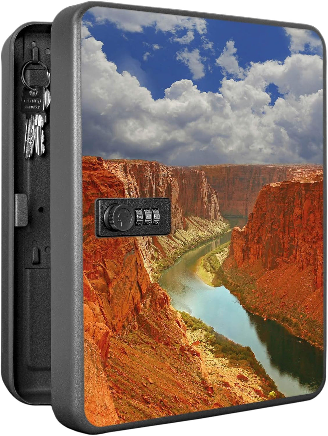 banjado® Burg-Wächter® abschliessbarer Schlüsselkasten mit Motiv Grand Canyon für 36 Schlüssel - Sch