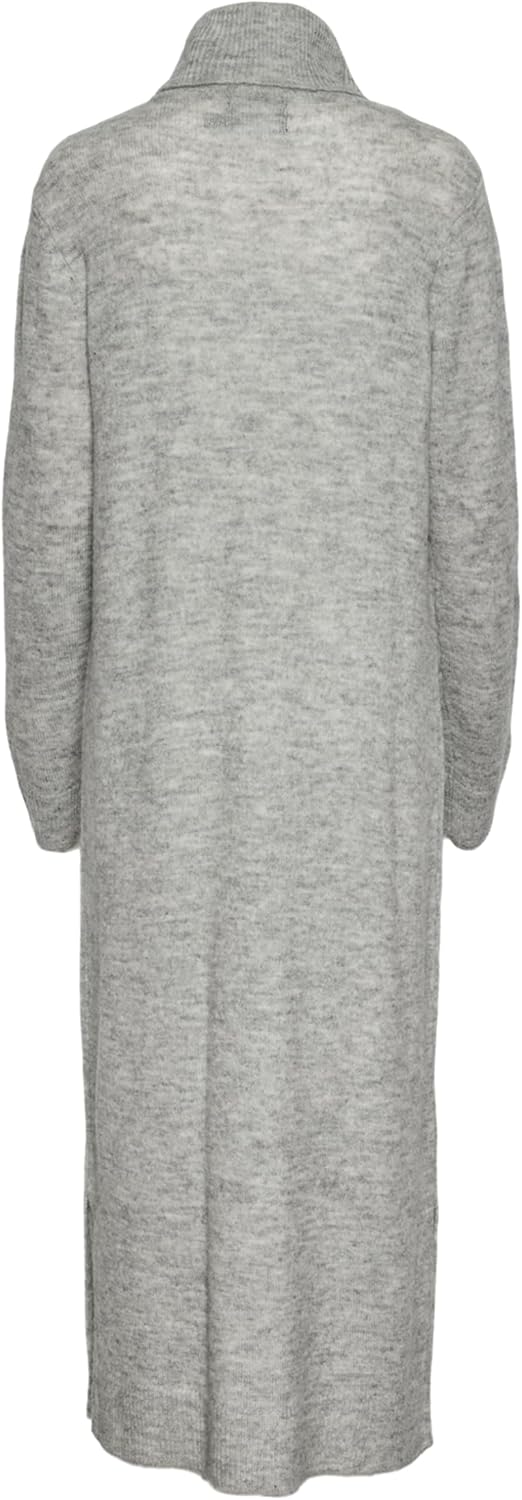 PIECES Damen Pcjuliana Ls Rollneck Knit Dress Noos Bc Kleid M Light Grey Melange, M Light Grey Melan