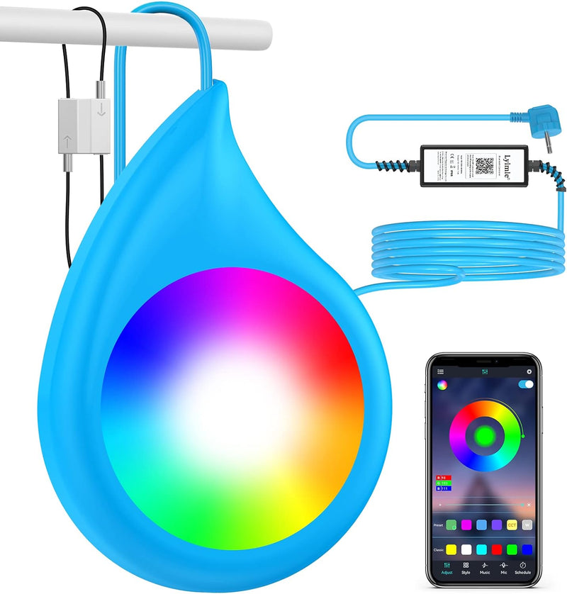 LyLmLe LED Poolbeleuchtung, 20W RGB Poolscheinwerfer mit Magnet für Stahlwandpools Framepools, IP68