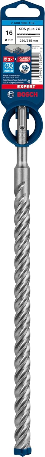 Bosch Professional 1x Expert SDS plus-7X Hammerbohrer (für Stahlbeton, Ø 16,00x315 mm, Zubehör Bohrh