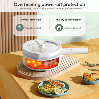 Elektrischer Hot Pot, 1,5 L Elektrische Pfannen, Dual Power Control Kochtopf für Reise/Wohnheim, Ant