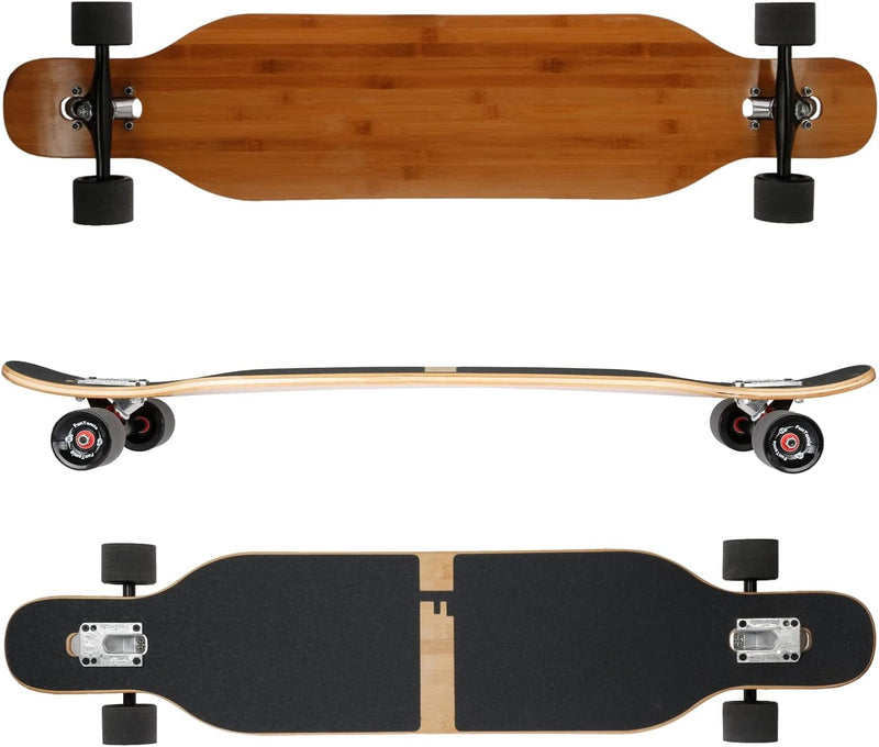 FunTomia Longboard mit 3 Flex Stufen Drop Through Cruiser Komplettboard Mach1 Speed Kugellager T-Too