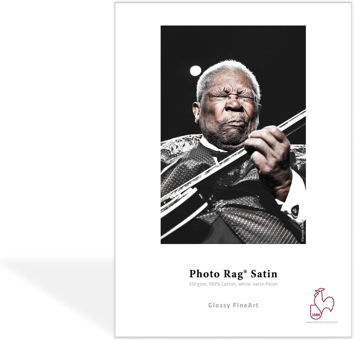 Hahnemühle 10641659 Digital FineArt Photo Rag Satin Papier, 310 g/m², DIN A4, 210 x 297 mm, weiss, 2