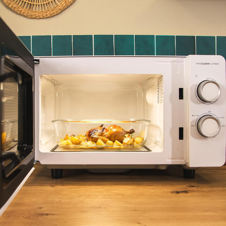 Cecotec Mikrowelle mit Grill Proclean 3020 Flatbed Mikrowelle 20 l, 700 W, 6 Stufen, 3DWave-Technolo