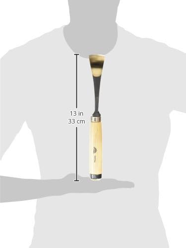 STUBAI Stemmeisen Stechbeitel Serie 52 - Form 26 | Gekröpftes Hohleisen 40 mm, mit Holzgriff, zum Vo