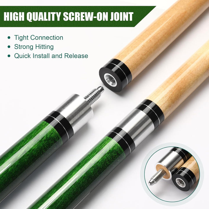 Pool Queue, 58 Zoll Billard Queue Kanadischer Ahornholz Pool Cue 13mm Spitzen für Professionelle Bil