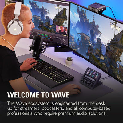Elgato Wave:3 Mikrofon Mit Mic Arm Low Profile, Voll Einstellbar Mit Kabelkanal, Ideal Für Podcasts,
