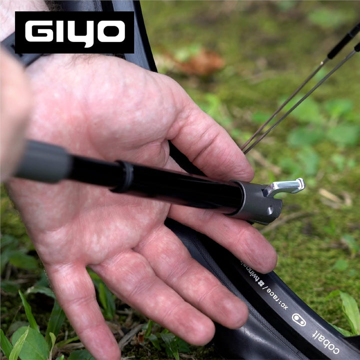 GIYO Super Micro Fahrradreifenpumpe, aus Metall, kleinste Pumpe, erhältlich mit Teleskoppumpe für MT