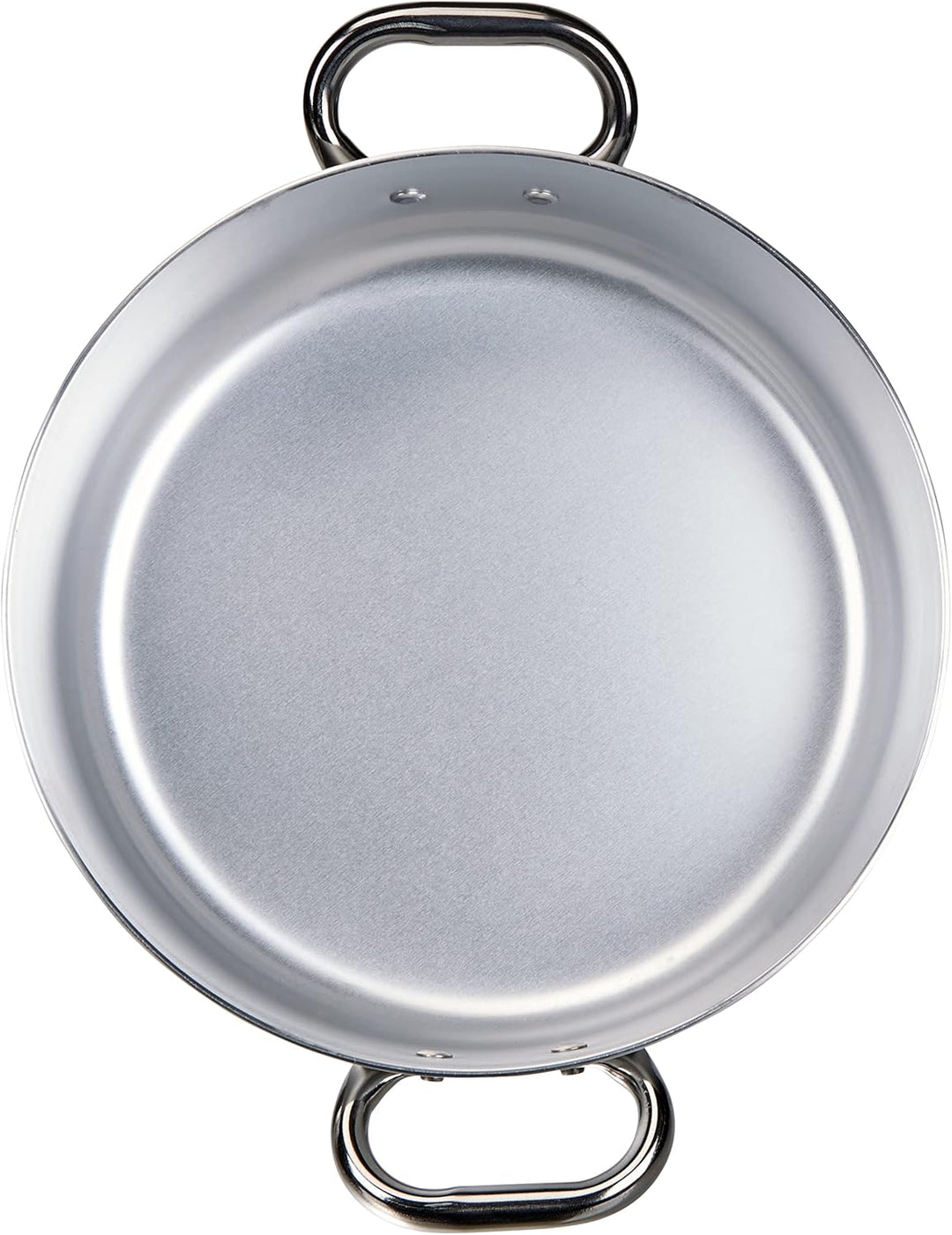 Pentole Agnelli Flacher Topf mit zwei Griffen, aus Aluminium 3 mm 28 cm silber/schwarz 28 cm Single,