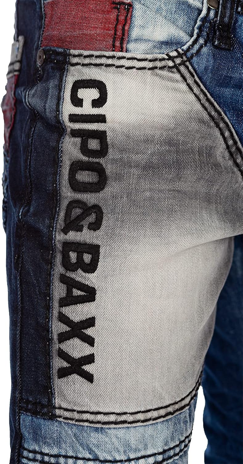 Cipo & Baxx Herren Jeans Hosen Besondere Designs Extravagant 40W / 32L