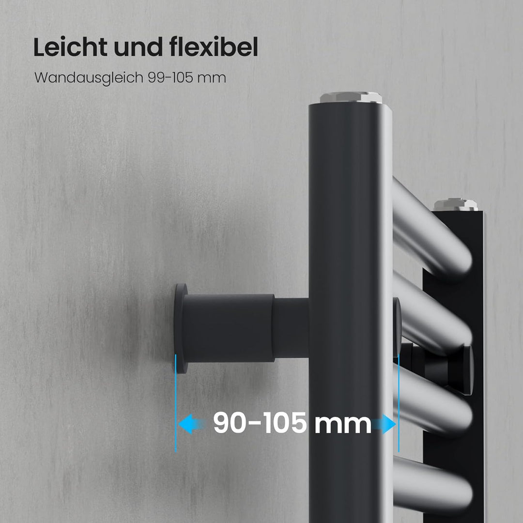 Heilmetz Anthrazit BadHeizkörper 40 x 160 cm Handtuchtrockner Bad-Heizkörper Handtuchheizkörper Mitt