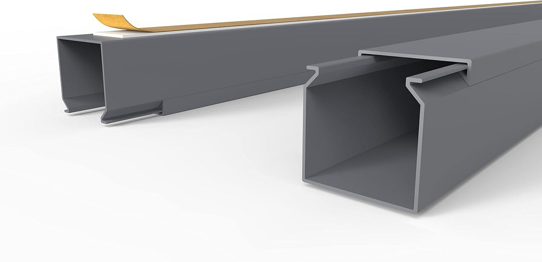 Kabelkanal Selbstklebend Pro mit Schaumklebeband, Kabelschacht 50m 25x25mm - 50x1m, Gray - Grau 50m