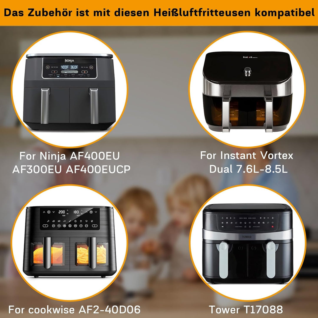 Heissluftfritteuse Zubehör - Airfryer Zubehör für Ninja Foodi AF400EU AF300EU 9.5L Und anderen Dual