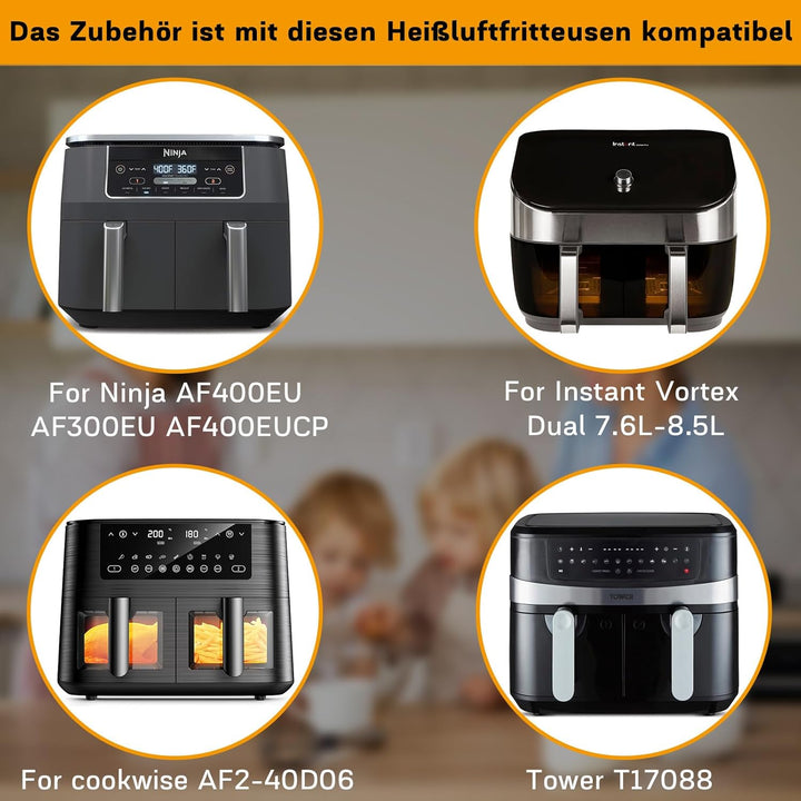 Heissluftfritteuse Zubehör - Airfryer Zubehör für Ninja Foodi AF400EU AF300EU 9.5L Und anderen Dual