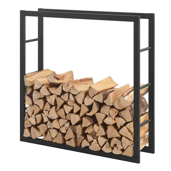 [en.casa] Kaminholzregal Täby Brennholzregal innen aussen Metall 100 x 25 x 100 cm Holzunterstand St