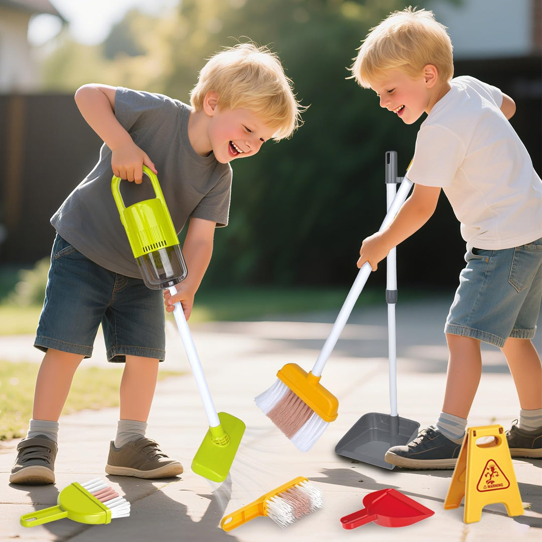 Kinder Reinigung Set, Kinderstaubsauger Mit Saug und Soundfunktion,Kehrschaufel Set Handfeger Besen