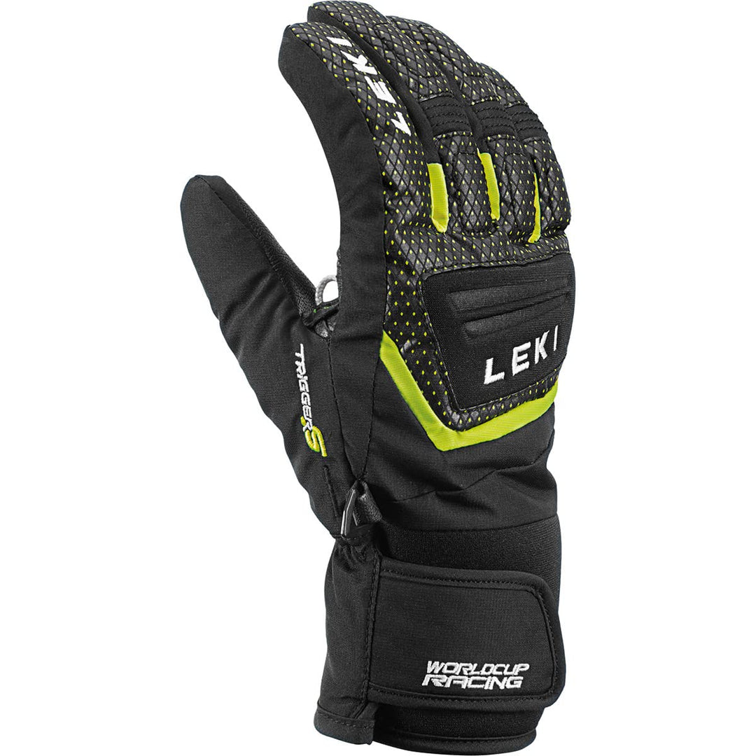 LEKI Kinder Worldcup S Handschuhe, schwarz-Ice Lemon, EU 5