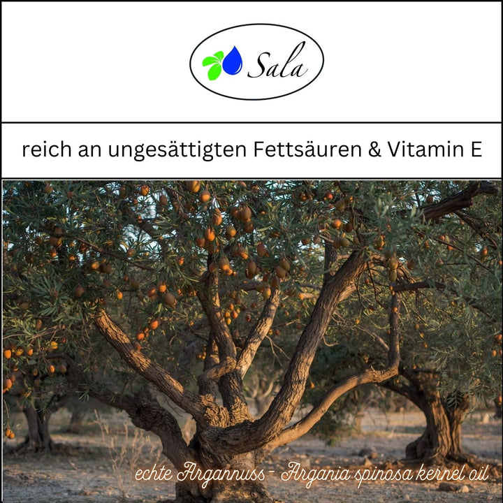 Sala Arganöl kaltgepresst ungeröstet food grade BIO 2 x 250 ml PET Flasche (500 ml) Arganöl kaltgepr