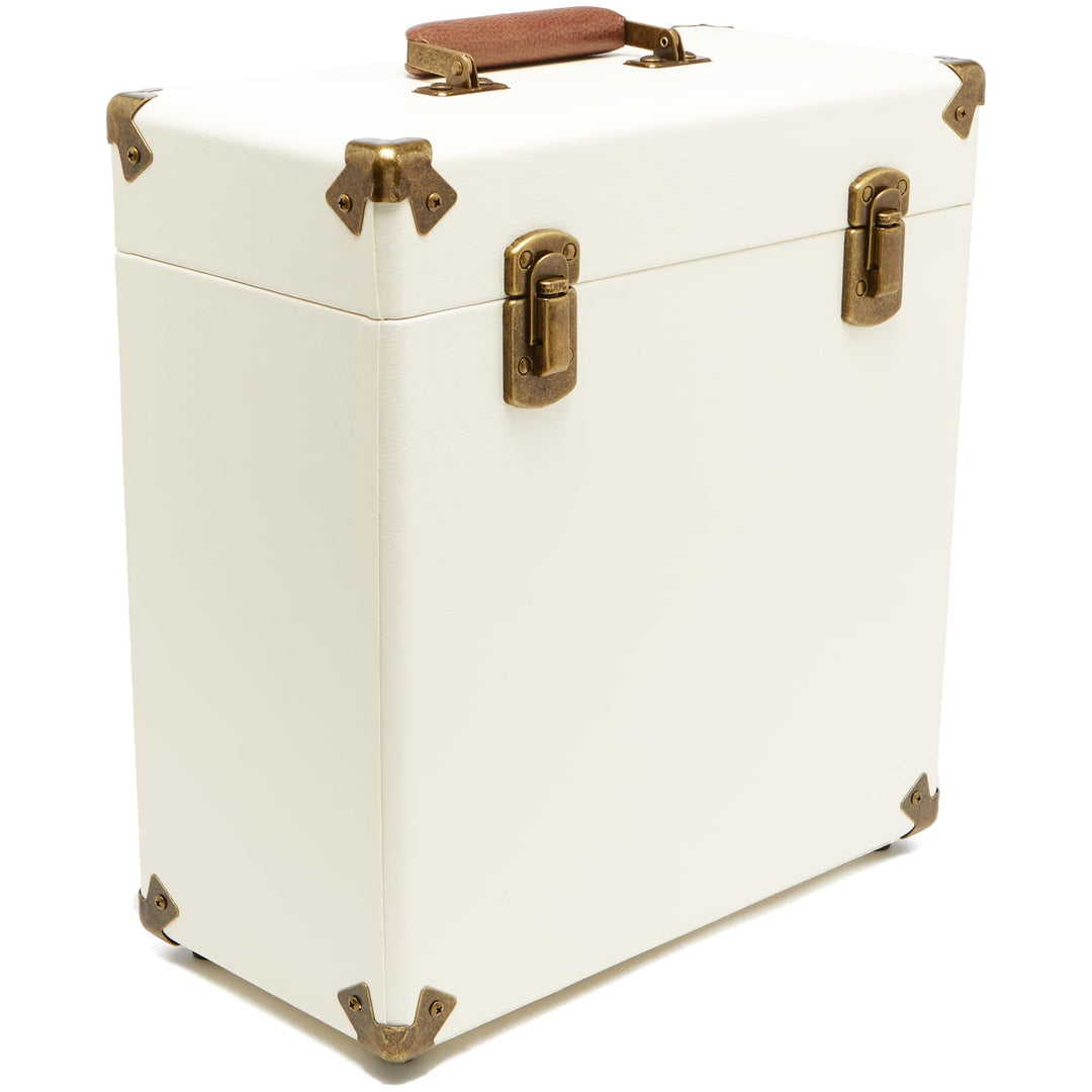 GPO CASE12 Tragbares Aufbewahrungsbox für 12" Schallplatten (für bis zu 30 Vinyl-Schallplatten), Cre