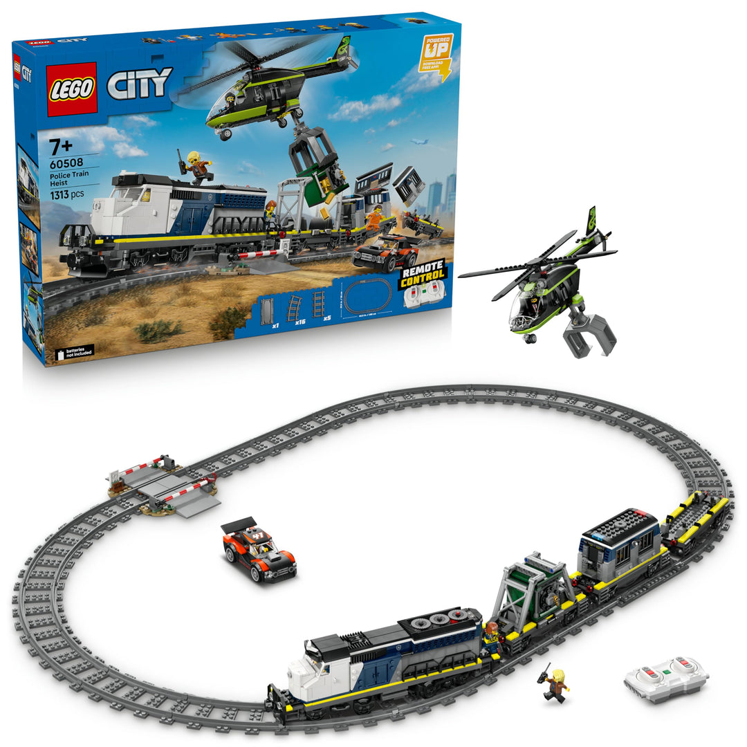 LEGO City City Überfall auf den Polizeizug - Ferngesteuerter Spielzeug Zug - Modellbau mit kreisförm