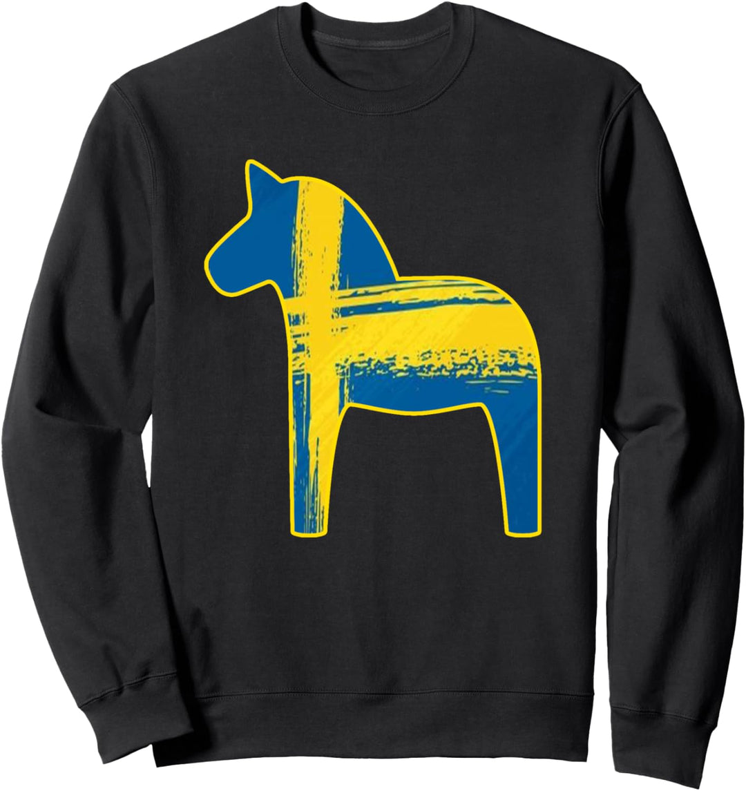 Schwedische Dala-Pferdeflagge Distressed Sweden Dalahost Sweatshirt