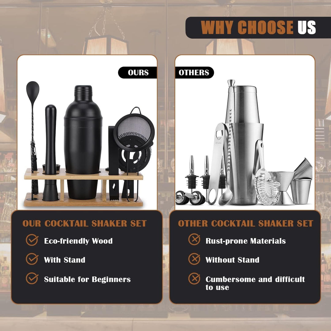 OBALY Barkeeper Kit 11-teilig Cocktail Shaker-Muddler für Cocktails 25oz Boston Shaker-Bar-Zubehör m