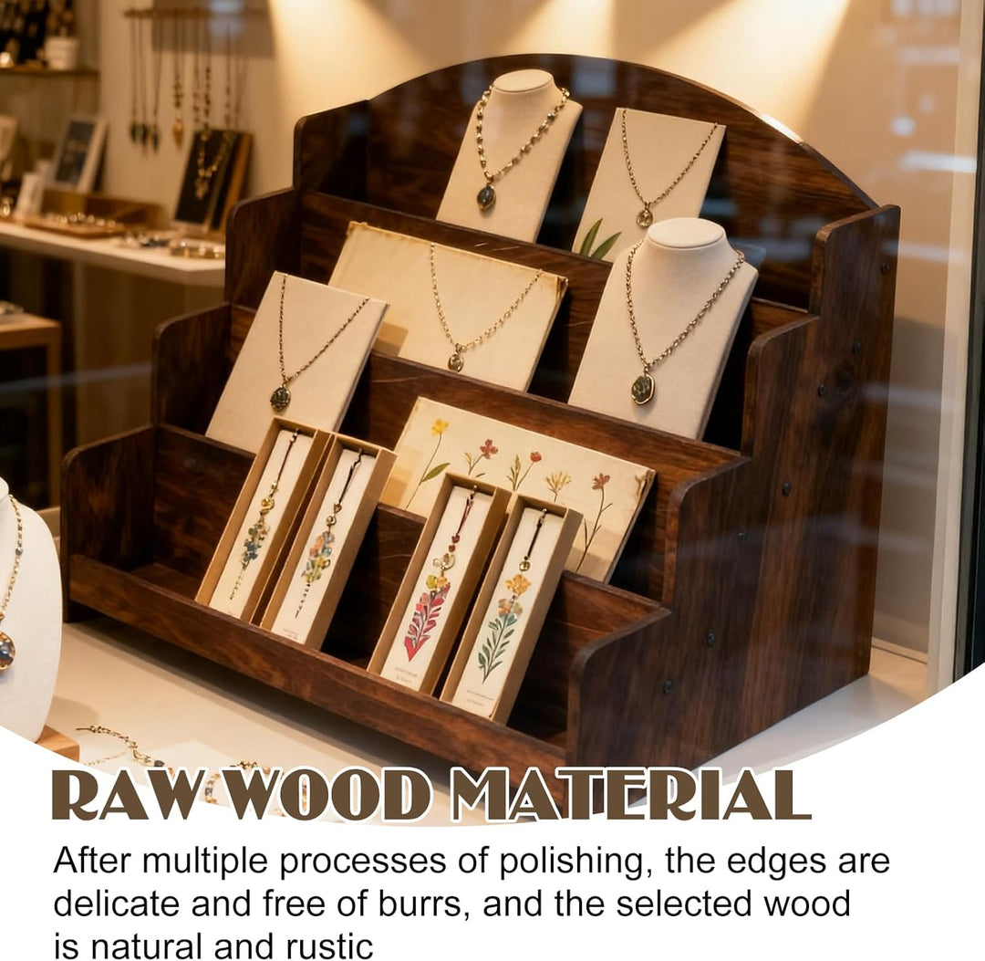 Kartenständer Aus Holz Mit 4 Etage Display Ständer, Postkartenständer, Präsentationsständer, Grusska
