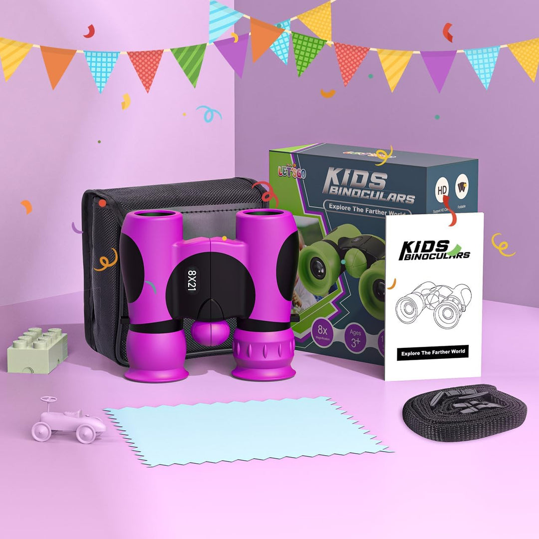 Kinder Fernglas Vergrösserung 8X21, Geschenke Junge 3-12 Jahre Kinderfernglas Spiele Kinder ab 4-12