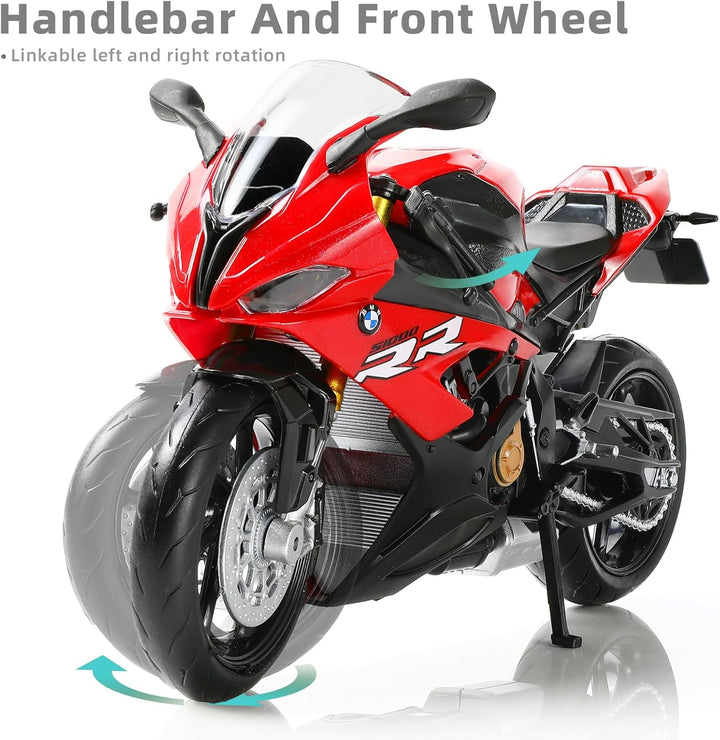 Risopen 1/12 BWM S1000RR Motorrad Modell Spielzeug Mini Legierung Metall Diecast Motorrad Modell Wei