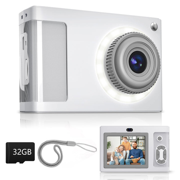 Digitalkamera, ARNSSIEN 1080P Vintage Digitalkamera für Kinder, 2,4" Bildschirm mit 16 LED-Fülllicht