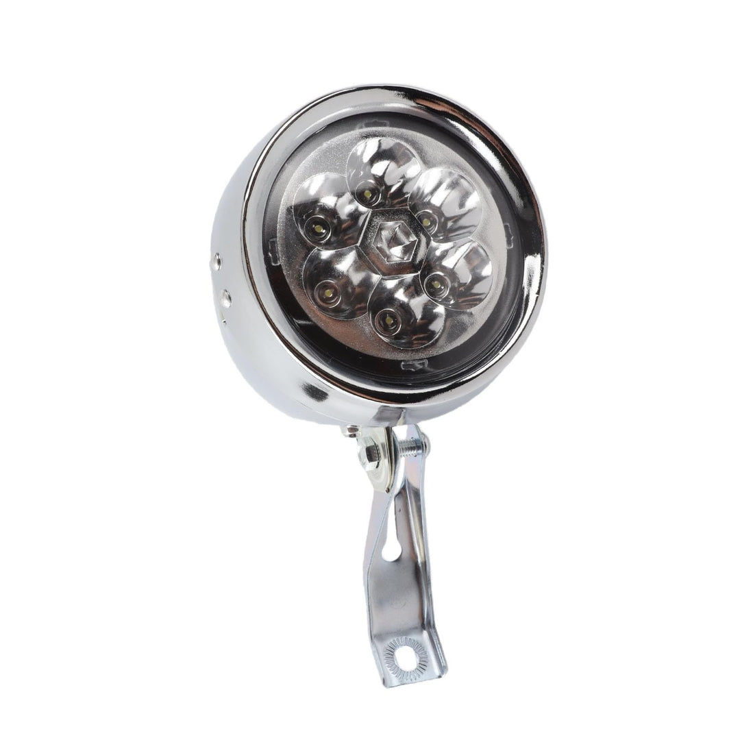 Vintage-Frontleuchte, Metall-Retro-Fahrradscheinwerfer mit 6 LED-Lampen, 160-Grad-Sichtbarkeit, Rege