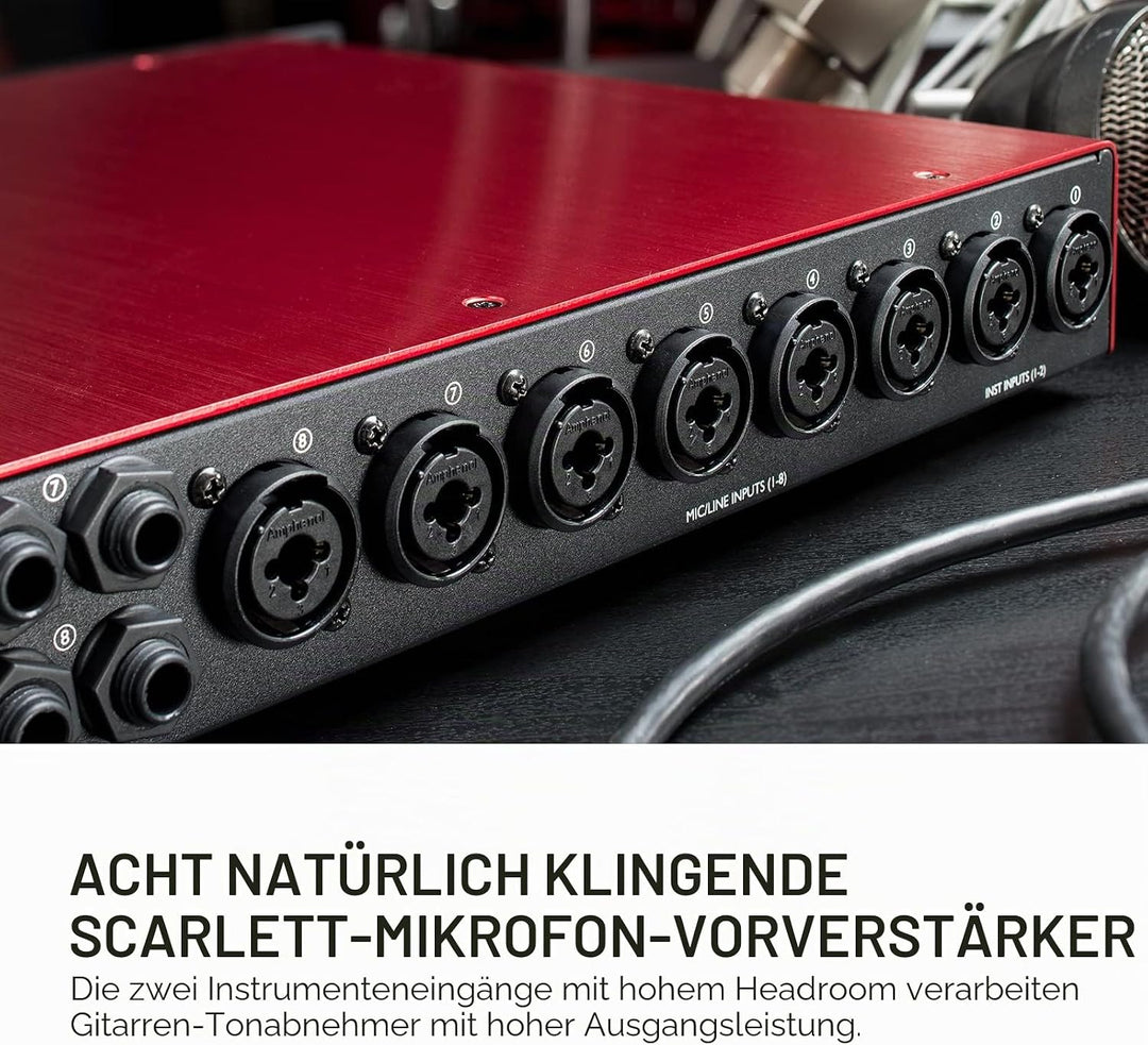Focusrite Scarlett OctoPre Dynamic für die Aufnahme, Produktion und den Live-Einsatz — Achtkanal-Mik