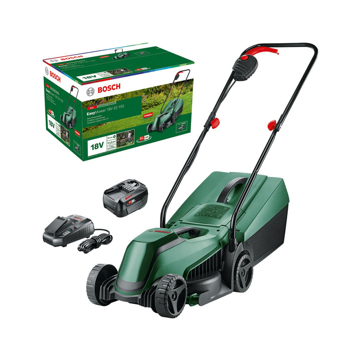 Bosch Akku-Rasenmäher EasyMower 18V-32-150 (Bis zu 100 m2 mit einem 3,0-Ah-Akku; 18-Volt-System; Sch