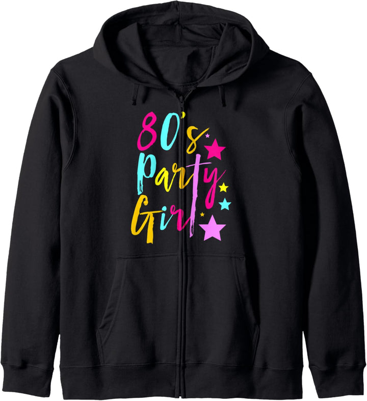 80s Party Girl Retro Party 1980 Vintage Kapuzenjacke