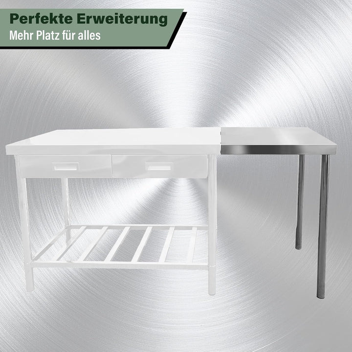 FIXKRAFT Edelstahl-Ecktisch Grill- oder Arbeitstisch Outdoor Gartenküche Regal-Verbindung